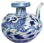 Kendi-Style Ewer With Phoenix  - Blue and White Porcelain