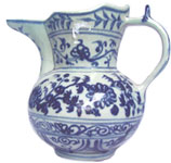 Chrysatnthemum Ewer and Cover - Blue and White Porcelain
