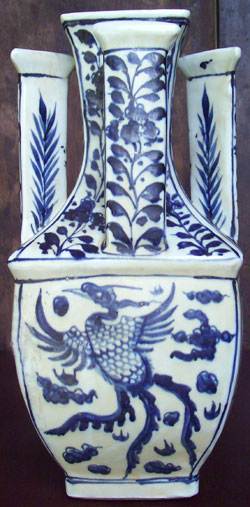 Temple Vase with Phoenix - Chinese Blue and White Porcelain