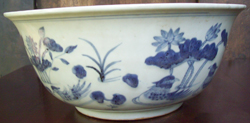 Large Bowl with Water Scene - Chinese Blue and White Porcelain