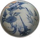 Dish with Floral Design - Blue and White Porcelain 