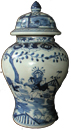 Covered Meiping with Garden Scenes - Blue and White Porcelain