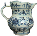 Chrysanthemum Ewer and Cover - Blue and White Porcelain