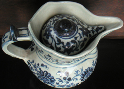 Ewer & Cover with Floral Design - Chinese Blue and White Porcelain