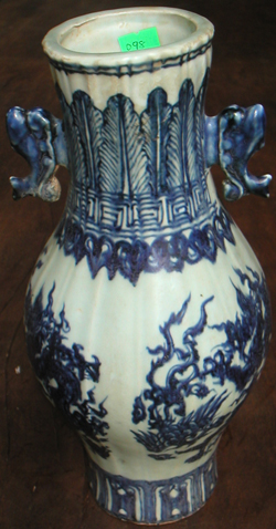 Temple Vase with Dragon - Chinese Blue and White Porcelain