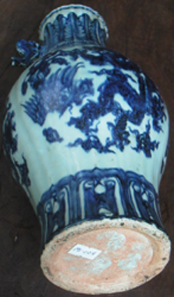 Temple Vase with Dragon - Chinese Blue and White Porcelain