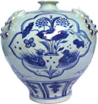 Meiping Vase with Double Ducks - Blue and White Porcelain