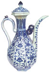 Ewer with Floral Scroll Design  - Blue and White Porcelain