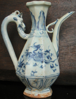 Swatow Ewer with Phoenix - Chinese Blue and White Porcelain