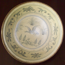 Tradeware Plate with Bird - Chinese Blue and White Porcelain