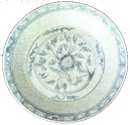 Swatow Plate with Floral Design - Blue and White Porcelain