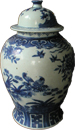 Covered Meiping with birds - Blue and White Porcelain