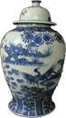 Covered Meiping with Birds - Blue and White Porcelain