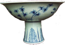Stemcup with Three Friends of Winter - Blue and White Porcelain