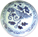 Covered Container with Phoenix - Blue and White Porcelain