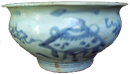 Swatow Bowl with Triangular Figure - Blue and White Porcelain