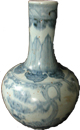 Bottle Vase with Three Friends - Blue and White Porcelain