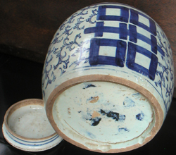 Double Happiness Jar with Cover - Chinese Blue and White Porcelain