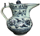 Covered Ewer with Lotus Scroll - Blue and White Porcelain