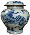 Covered Vase with Qilin - Blue and White Porcelain
