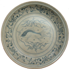 Plate with Fish Scene - Blue and White Porcelain