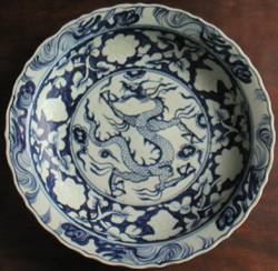 Large Dragon Plate  - Chinese Blue and White Porcelain