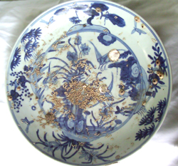 Large Plate with Floral Design - Chinese Blue and White Porcelain