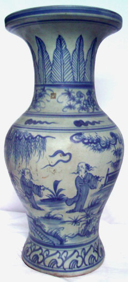 Baluster Vase with Sages - Chinese Blue and White Porcelain
