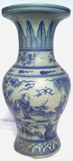 Baluster Vase with Sages - Chinese Blue and White Porcelain