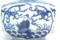 Temple Vase with Square Body - Chinese Blue and White Porcelain