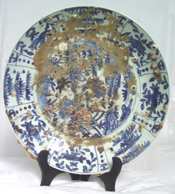 Large Plate with Floral Design - Chinese Blue and White Porcelain