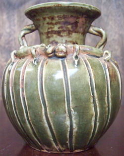 Two-Handled Dragon Vase - Chinese Celadon Stoneware Ceramics