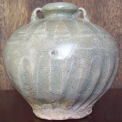 Two-Handled Celadon Vase - Chinese Celadon Stoneware Ceramics