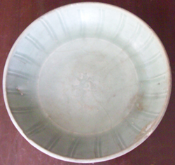 Plate with Incised Lines - Chinese Celadon Stoneware Ceramics