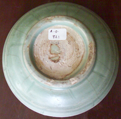 Plate with Incised Lines - Chinese Celadon Stoneware Ceramics