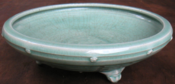 Studded Tripod Censer Plate- Chinese Celadon Stoneware Ceramics