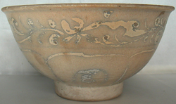 Shipwreck Bowl with Floral Design- Chinese Celadon Stoneware Ceramics