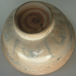 Shipwreck Bowl with Floral Design- Chinese Celadon Stoneware Ceramics