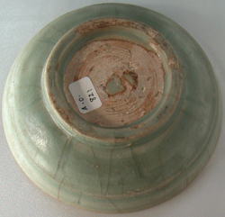 Green Dish with Incised Lines - Chinese Celadon Stoneware Ceramics