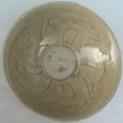 Celadon Bowl with Floral Design - Chinese Celadon Stoneware Ceramics