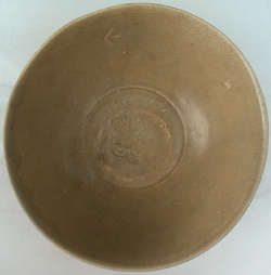Celadon Bowl with Floral Medallion -  Celadon Stoneware Ceramics
