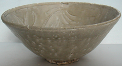 Celadon Bowl with Floral Design -  Celadon Stoneware Ceramics