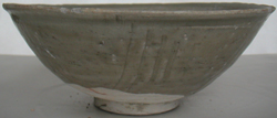 Celadon Bowl with Floral Scroll -  Celadon Stoneware Ceramics