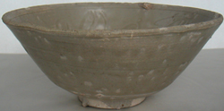 Celadon Bowl with Floral Design -  Celadon Stoneware Ceramics