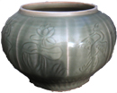 Guan With Incised Design - Chinese Celadon Ceramics