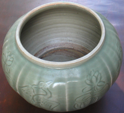 Guan with Incised Design -  Celadon Stoneware Ceramics