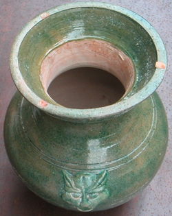 Vase with Animal Masks -  Celadon Stoneware Ceramics