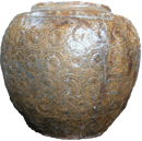 Jar with Curcular Pressed Design - Chinese Earthenware Ceramics