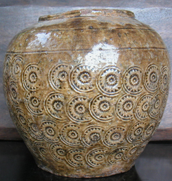 Jar with Impressed Circular Pattern - Chinese Earthenware Ceramics