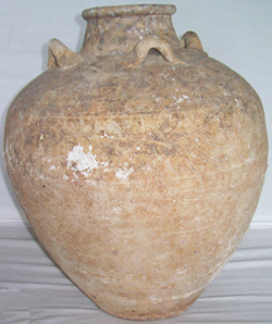 Large Jar with Incised Peonies - Chinese Earthenware Ceramics